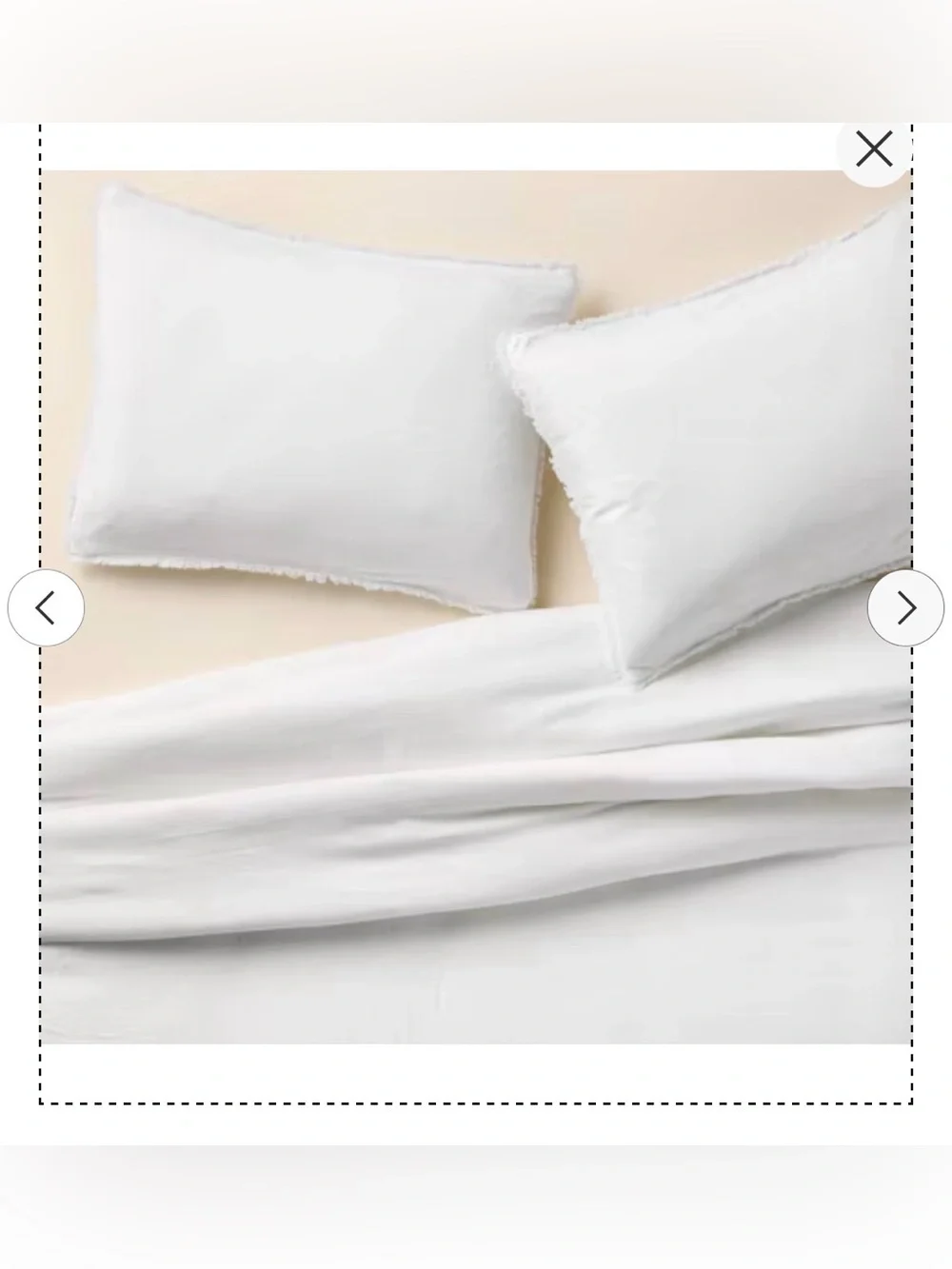 New Open Bag Fresh White King/Cal King Heavyweight Linen Blend Comforter & Shams